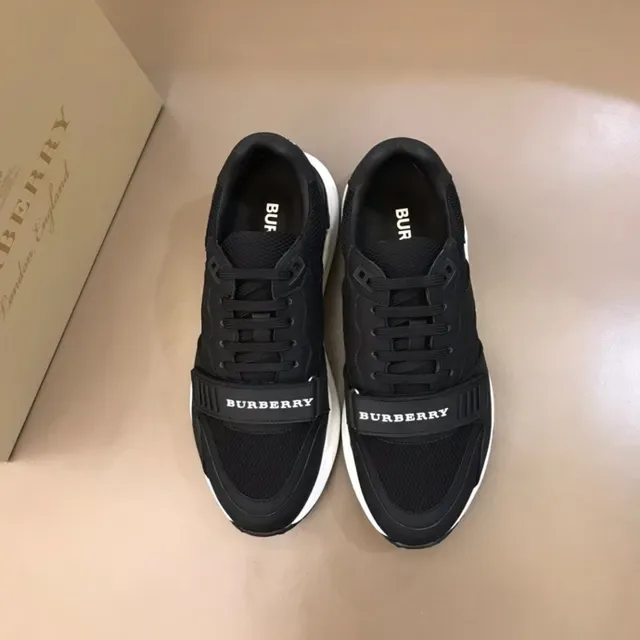 Burberry tênis lifestyle de malha preto e branco e sintético com upper sculptado midsole 5