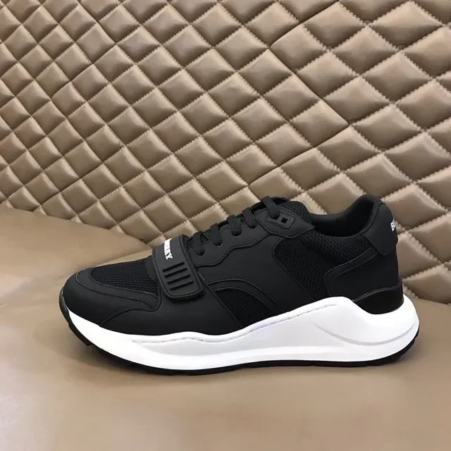 Burberry tênis lifestyle de malha preto e branco e sintético com upper sculptado midsole 7