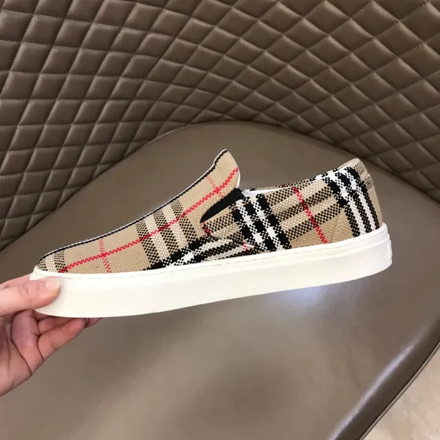 Burberry House Check Slip-On Loafer Beige Multicolor Pattern Construction Loafer 3