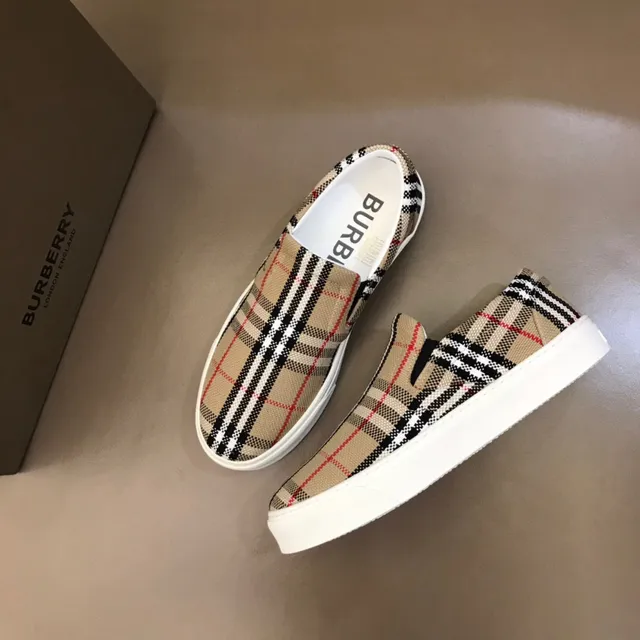 Burberry House Check Slip-On Loafer Beige Multicolor Pattern Construction Loafer 8
