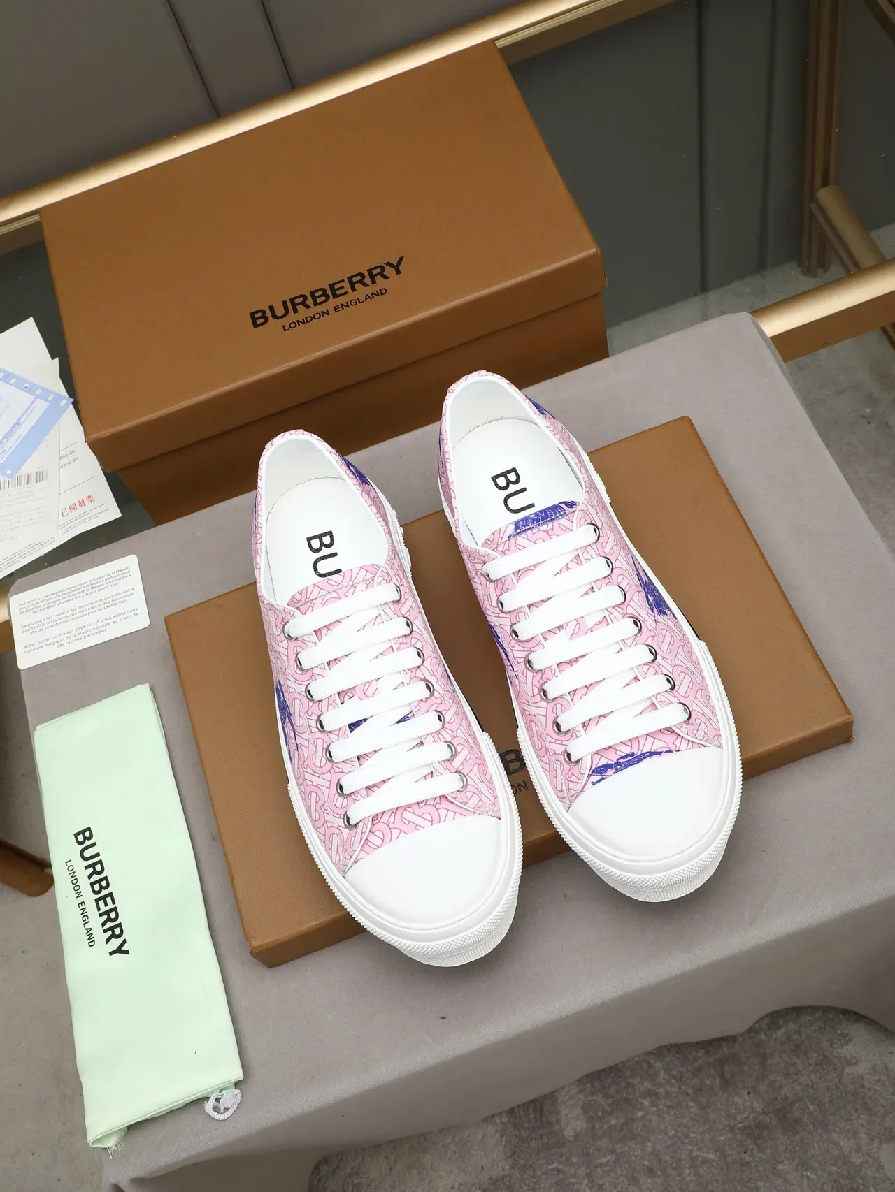 Burberry Knight Monograma Rosa Plataforma Tênis Lifestyle 2