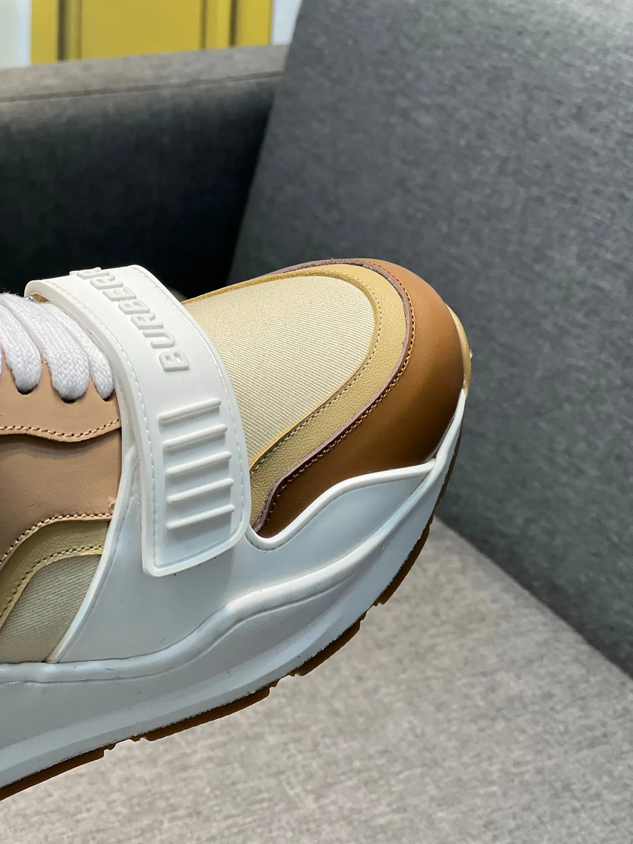 Burberry Lola Beige Tan White Strap Lifestyle Sneakers 3