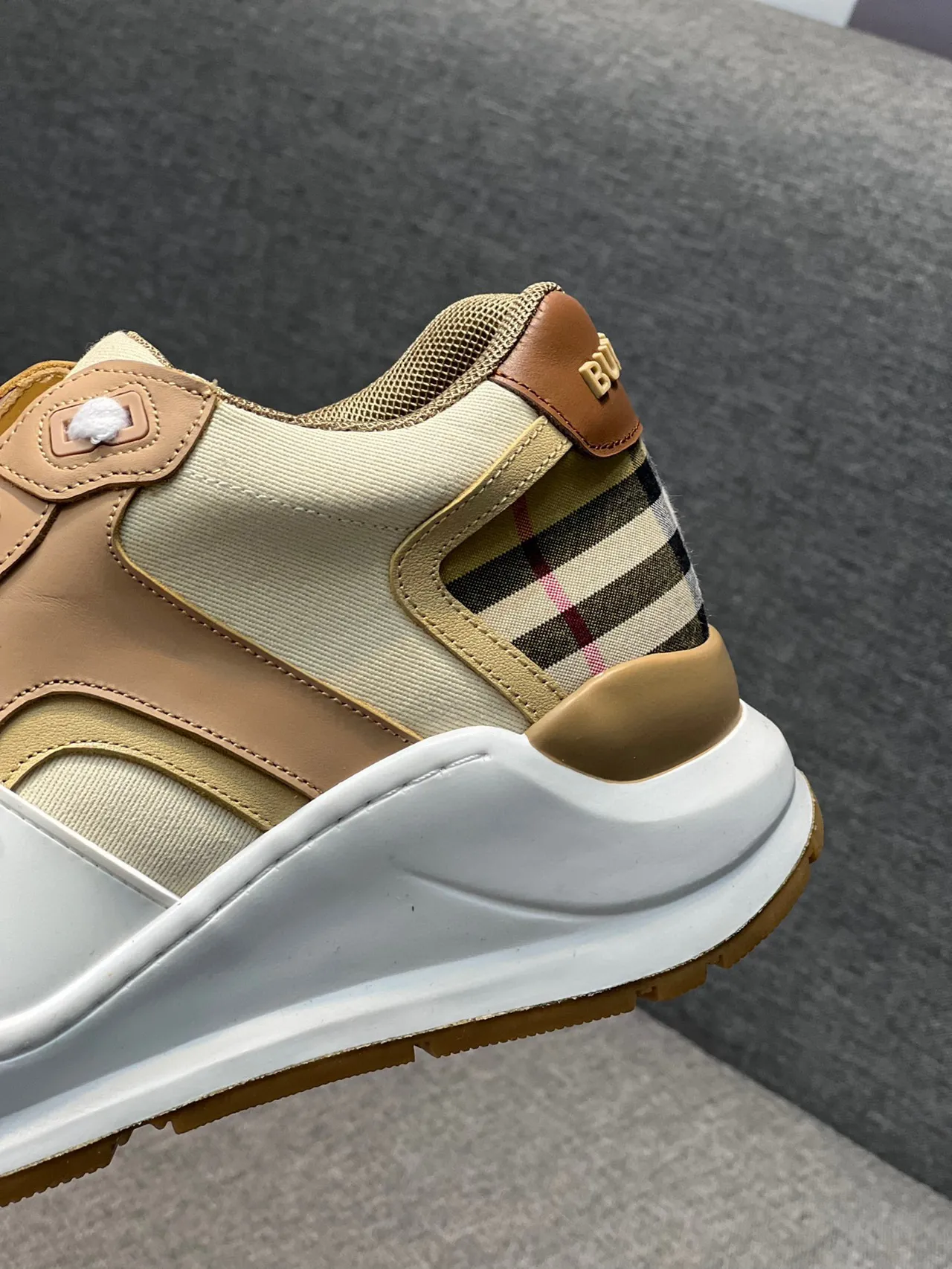 Burberry Lola Beige Tan White Strap Lifestyle Sneakers 8