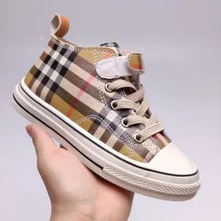 Burberry Plaid High-Top Canvas Sneaker