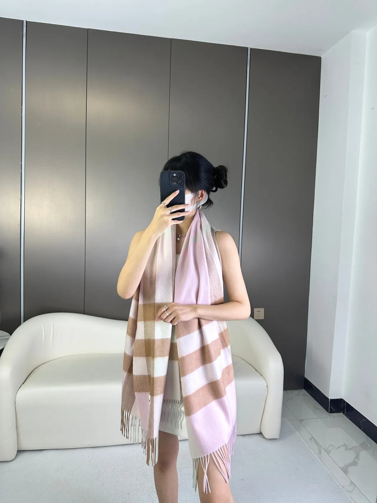 Burberry Reykjavik Noir Check Cashmere স্কার্ফ 2