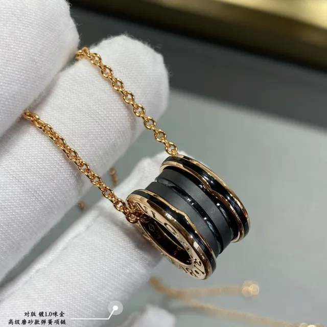 Bvlgari B.zero1 Multi-Band Black Ceramic and Gold Necklace 6