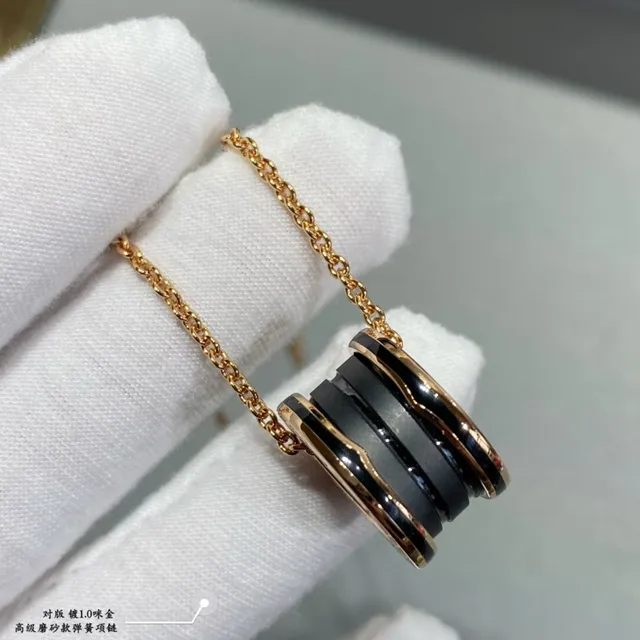 Bvlgari B.zero1 Multi-Band Black Ceramic and Gold Necklace 7
