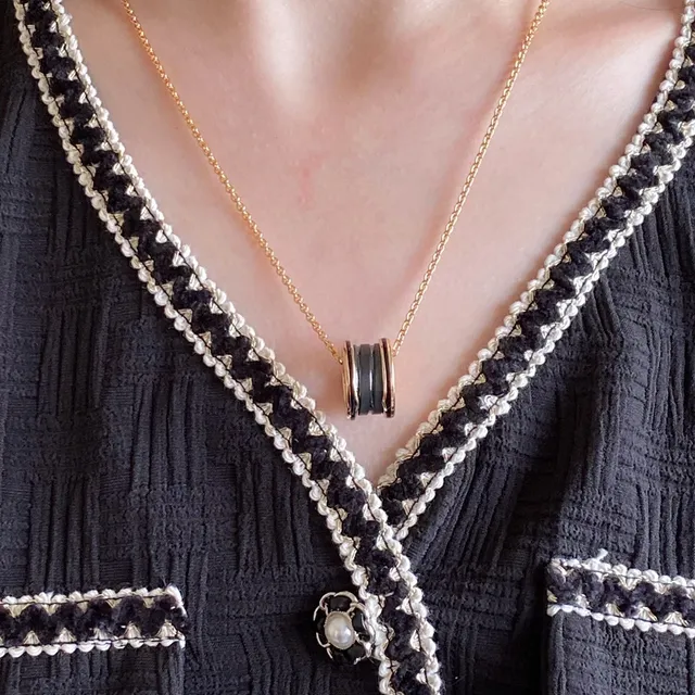 Bvlgari B.zero1 Multi-Band Black Ceramic and Gold Necklace 8