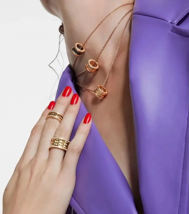 Bvlgari B.zero1 Multi-Band Pavé and Pyramid Ring 6