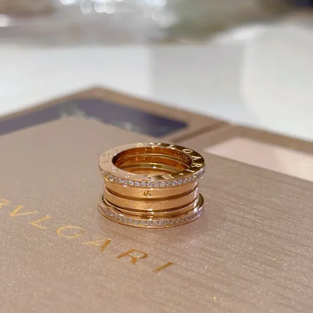 Bvlgari B.zero1 Multi-Band Pavé-Set Rose Gold Ring 4