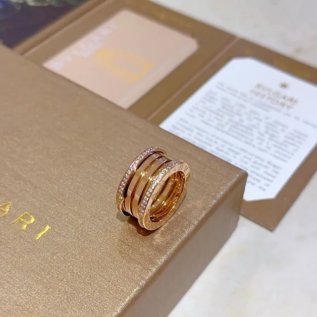 Bvlgari B.zero1 Multi-Band Pavé-Set Rose Gold Ring 6