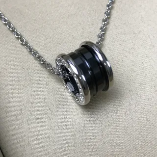 Bvlgari B.zero1 Rock Black Ceramic and Diamond Pendant Necklace