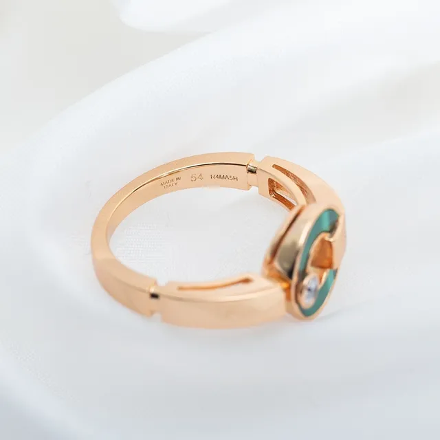 Bvlgari B.zero1 Bague Or Rose Malachite et Diamant 2