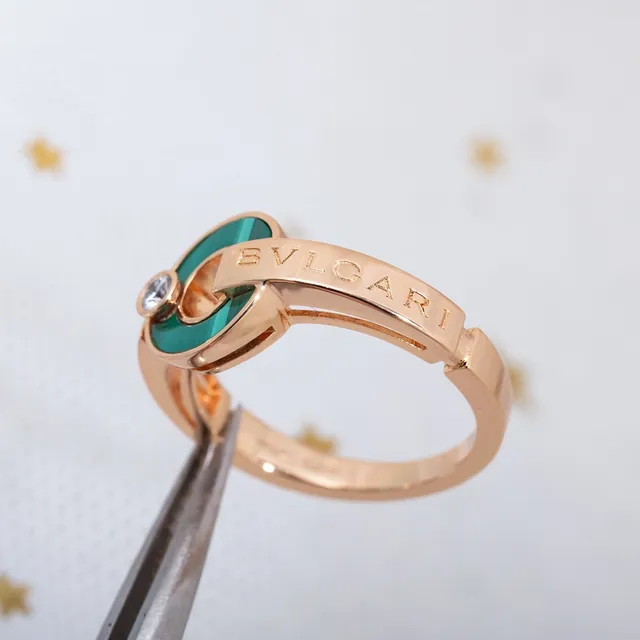 Bvlgari B.zero1 Bague Or Rose Malachite et Diamant 5