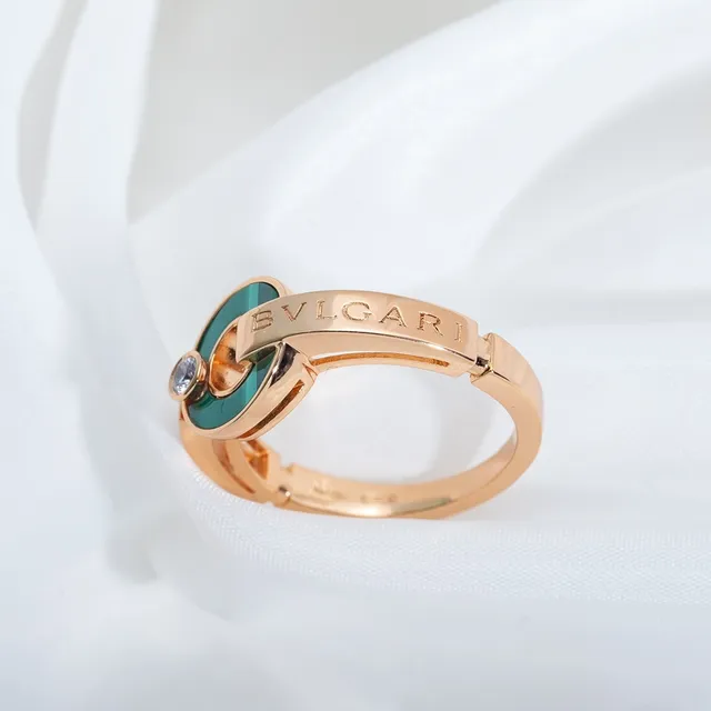 Bvlgari B.zero1 Bague Or Rose Malachite et Diamant 7