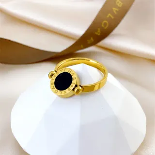 Bvlgari B.zero1 Rotating Bezel Gold and Black Ring