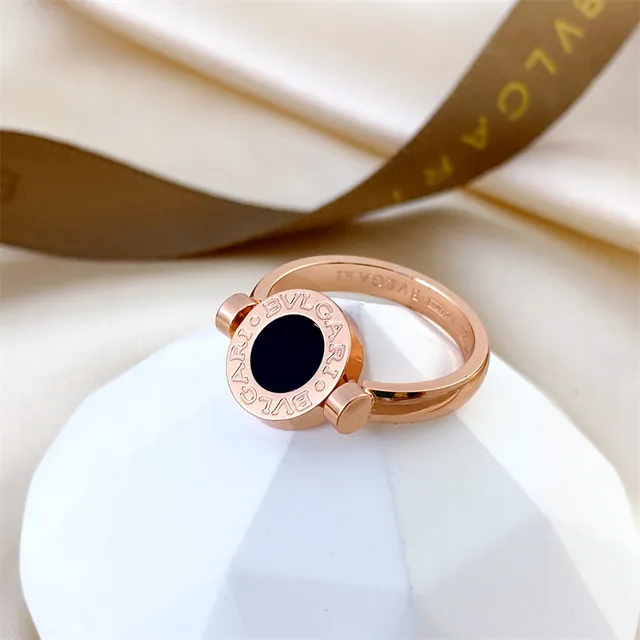 Bvlgari B.zero1 Rotating Bezel Gold and Black Ring 3