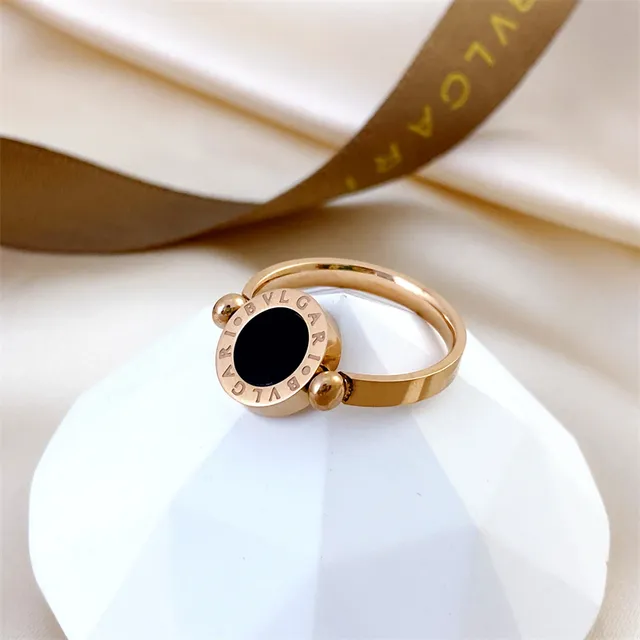 Bvlgari B.zero1 Rotating Bezel Gold and Black Ring 7
