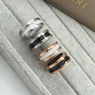 Bvlgari B.zero1 तीन पट्टा सिरेमिक इनले रिंग