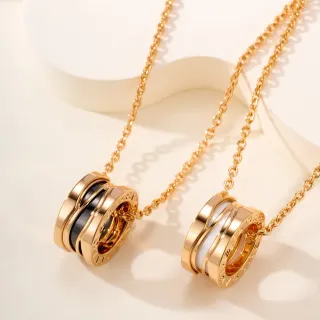 Bvlgari B.zero1 قلادة بثلاث حلقات مزينة بالخزف