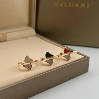 Bvlgari 迪娃斯的梦幻扇形主题 金色调 多宝石 开放戒指
