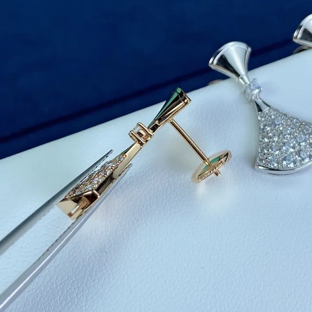 Bvlgari Divas’ Dream Fan-Shaped Pavé Earrings 2