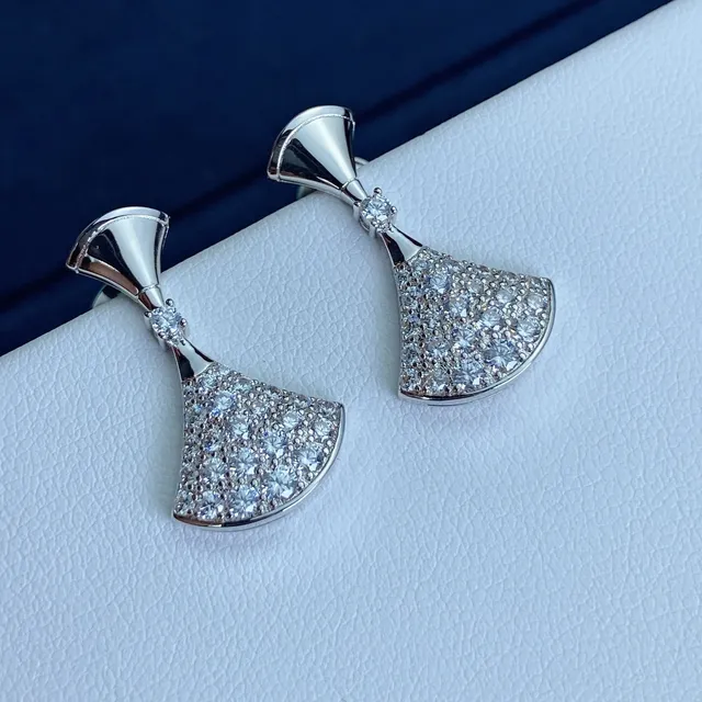 Bvlgari Divas’ Dream Fan-Shaped Pavé Earrings 3