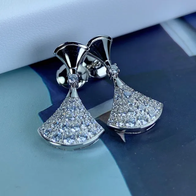 Bvlgari Divas’ Dream Fan-Shaped Pavé Earrings 5