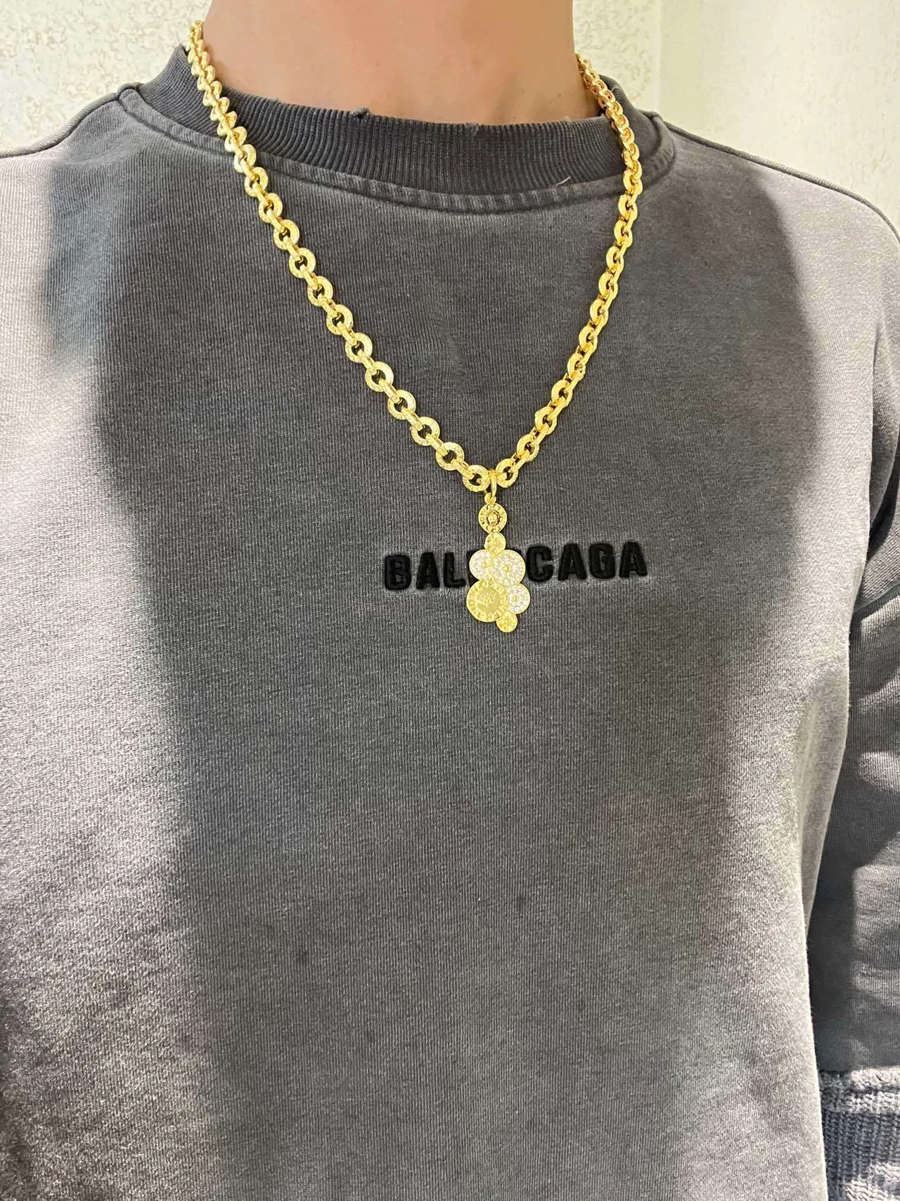 Bvlgari Corrente de elos de corda texturizada em ouro e prata com pendentif circular de estilo moeda em cascata 7