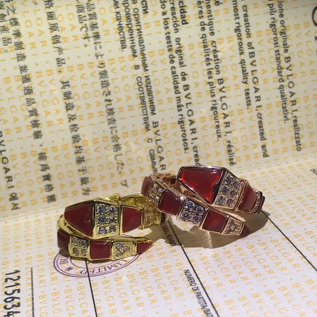 Bvlgari Parentesi Red Gold Geometric Multi-Band Articulated Ring 2