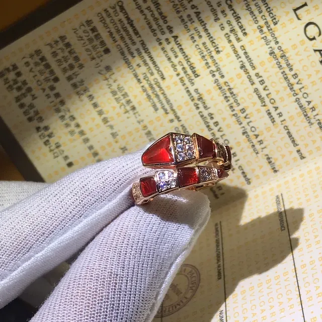 Bvlgari Parentesi Red Gold Geometric Multi-Band Articulated Ring 4