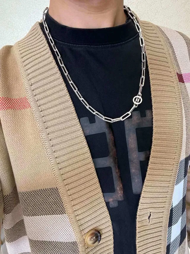 Bvlgari Rectangular Link Pavé Necklace 2