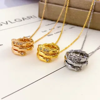 Bvlgari Serpenti Coiled Pavé Pendant Necklaces