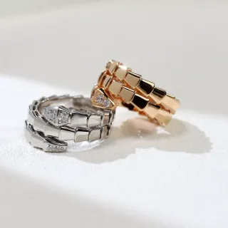 Bvlgari Serpenti घुंघराले स्केल मोटिफ डायमंड अंगूठी