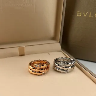 Bvlgari Serpenti Coiled Scale Pavé Head Rings