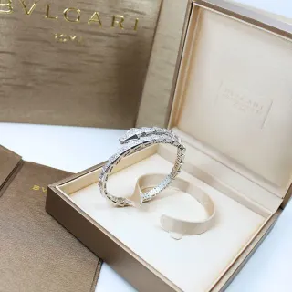 Bvlgari Serpenti Pavé Diamond White Gold Coil Bracelet