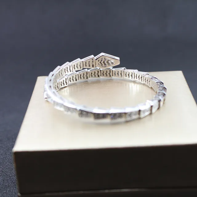 Bvlgari Serpenti Pavé الماس ذهب أبيض سوار لف 2