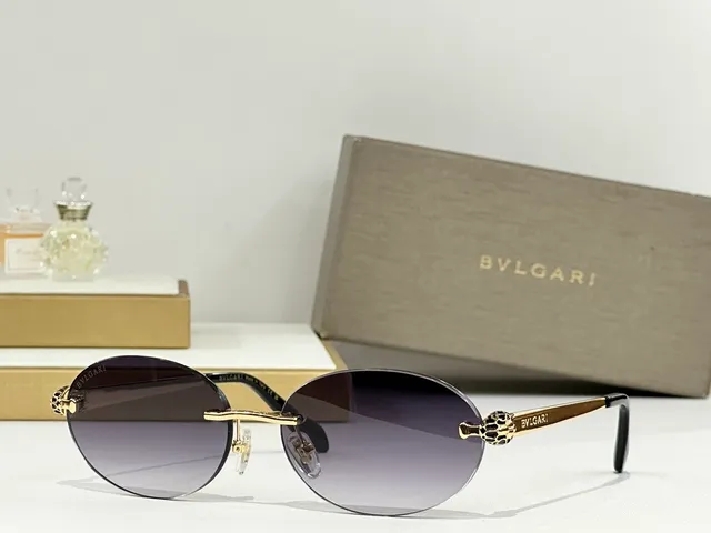 Bvlgari Serpenti Rimless Oval Gradient Brown Sunglasses 2