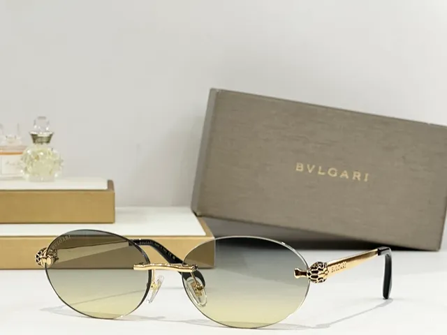 Bvlgari Serpenti Rimless Oval Gradient Brown Sunglasses 3