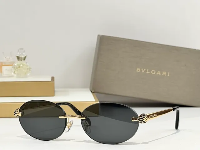Bvlgari Serpenti Rimless Oval Gradient Brown Sunglasses 4