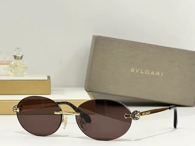 Bvlgari Serpenti Rimless Oval Gradient Brown Sunglasses 5