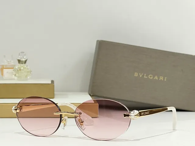 Bvlgari Serpenti Rimless Oval Gradient Brown Sunglasses 6