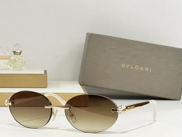 Bvlgari Serpenti Rimless Oval Gradient Brown Sunglasses 7
