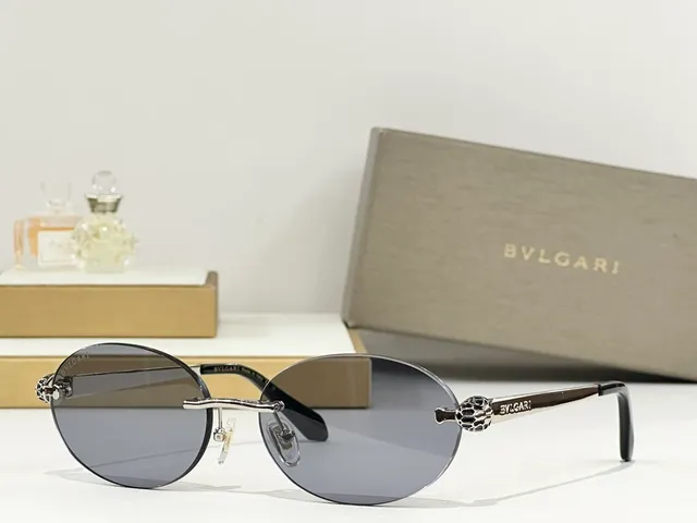 Bvlgari Serpenti Rimless Oval Gradient Brown Sunglasses 8