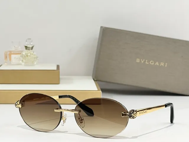 Bvlgari Serpenti Rimless Oval Gradient Brown Sunglasses 9