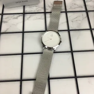 Calvin Klein Minimalist Silver-Tone Mesh Strap Quartz Watch