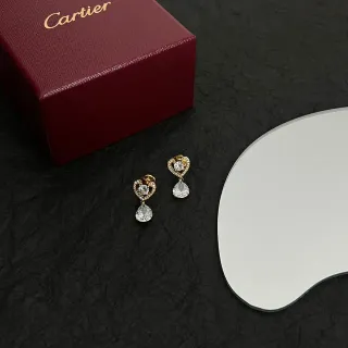Cartier Heart and Teardrop Drop Earrings