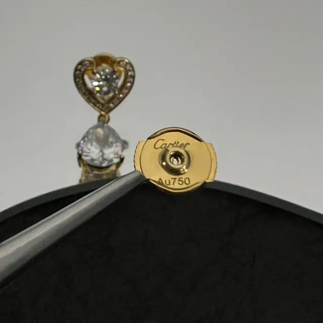 Cartier Heart and Teardrop Drop Earrings 2