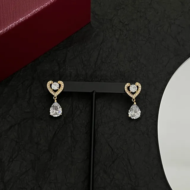 Cartier Heart and Teardrop Drop Earrings 5