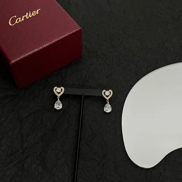 Cartier Heart and Teardrop Drop Earrings 6